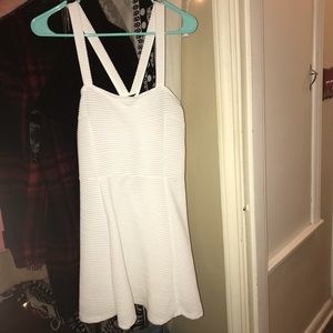 WHITE RIBBED DRESS